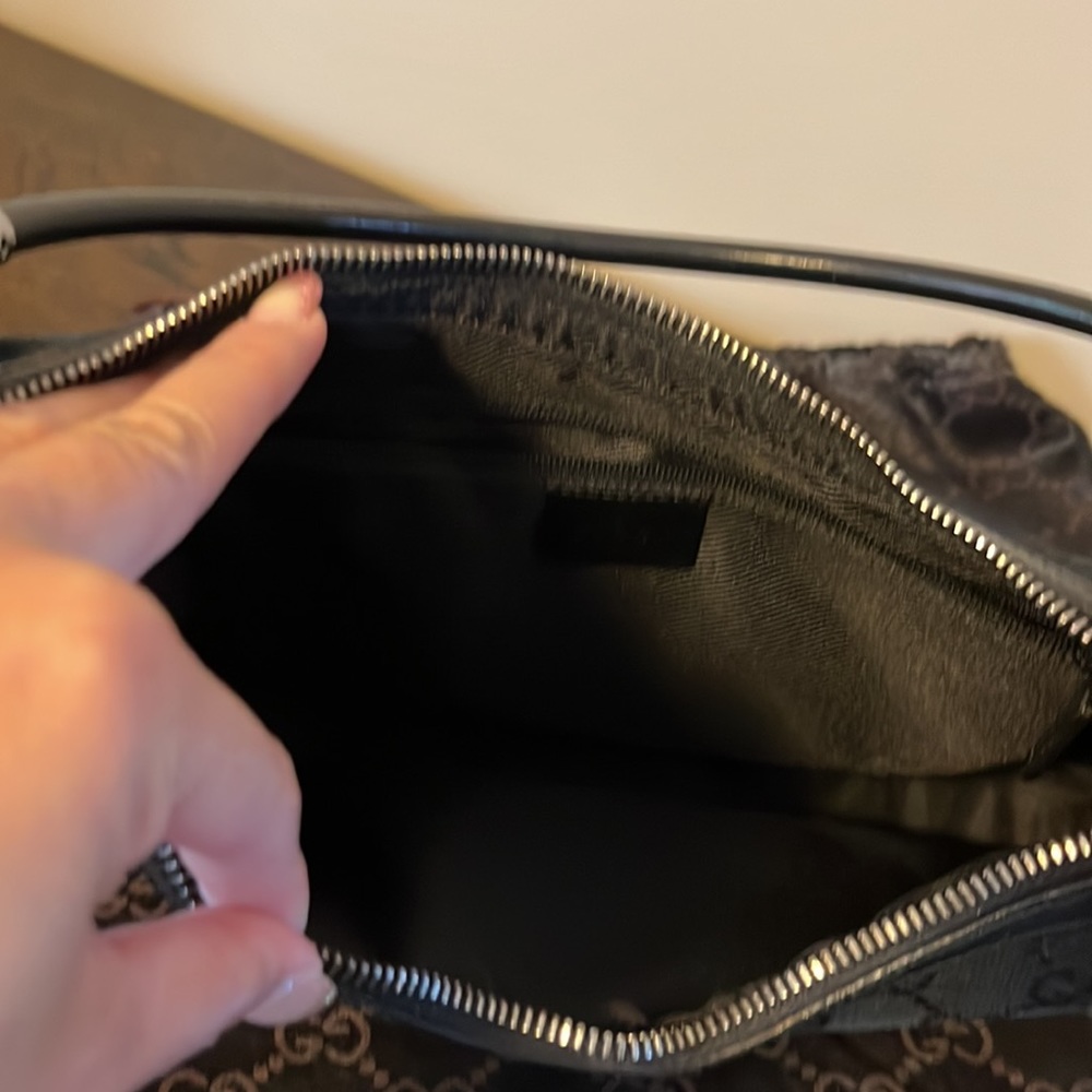Authentic Gucci Hobo Canvas and Leather Trim Purse - Picture 9 of 14